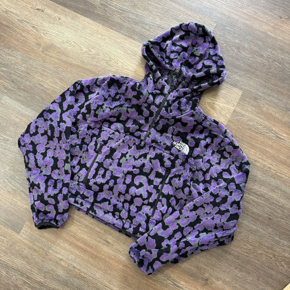 The North Face TNF Purple Camo Osito 1/4 Zip Hoodie Fleece Sz Women's XS Gorp‎